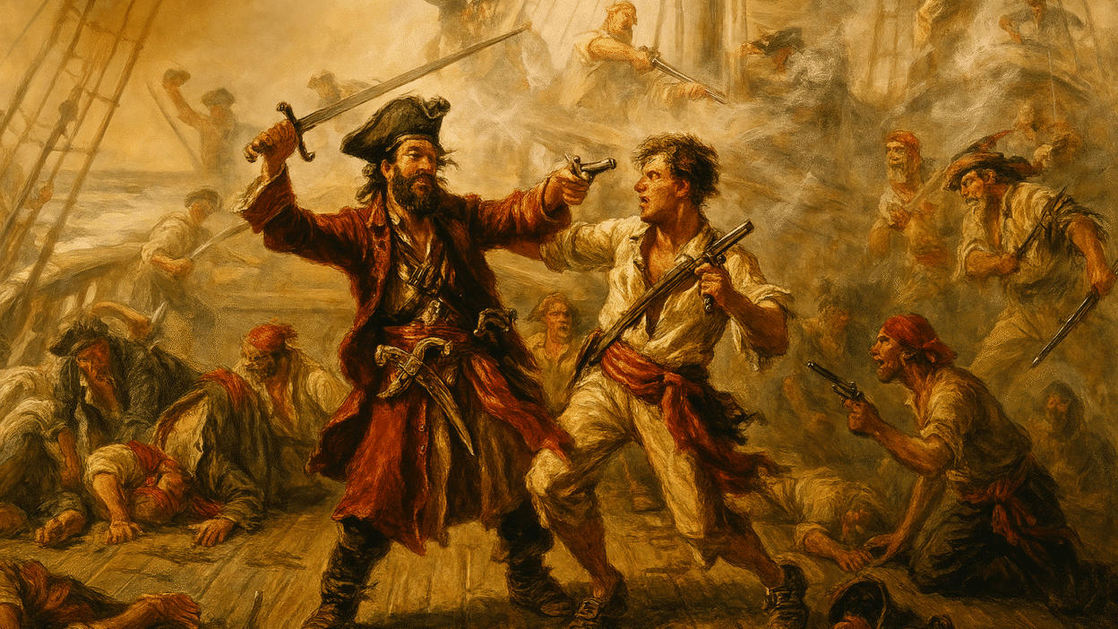 Représentation de pirates qui se battent - Bartolomeu Português