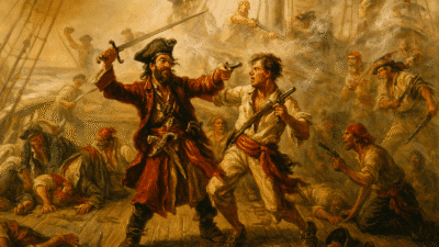 Représentation de pirates qui se battent - Bartolomeu Português